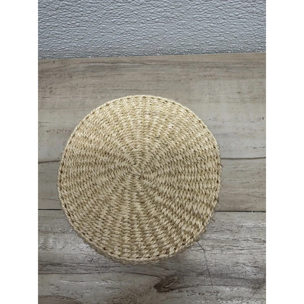 Vtg Set Of 2 Handwoven Basket Handmade